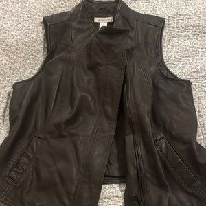 Liz Claiborne Dark Brown Leather Vest
